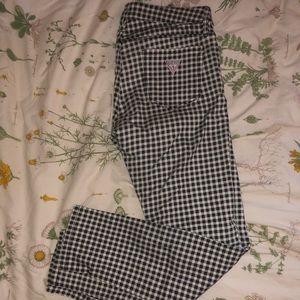 Vintage Guess black and white gingham jeans